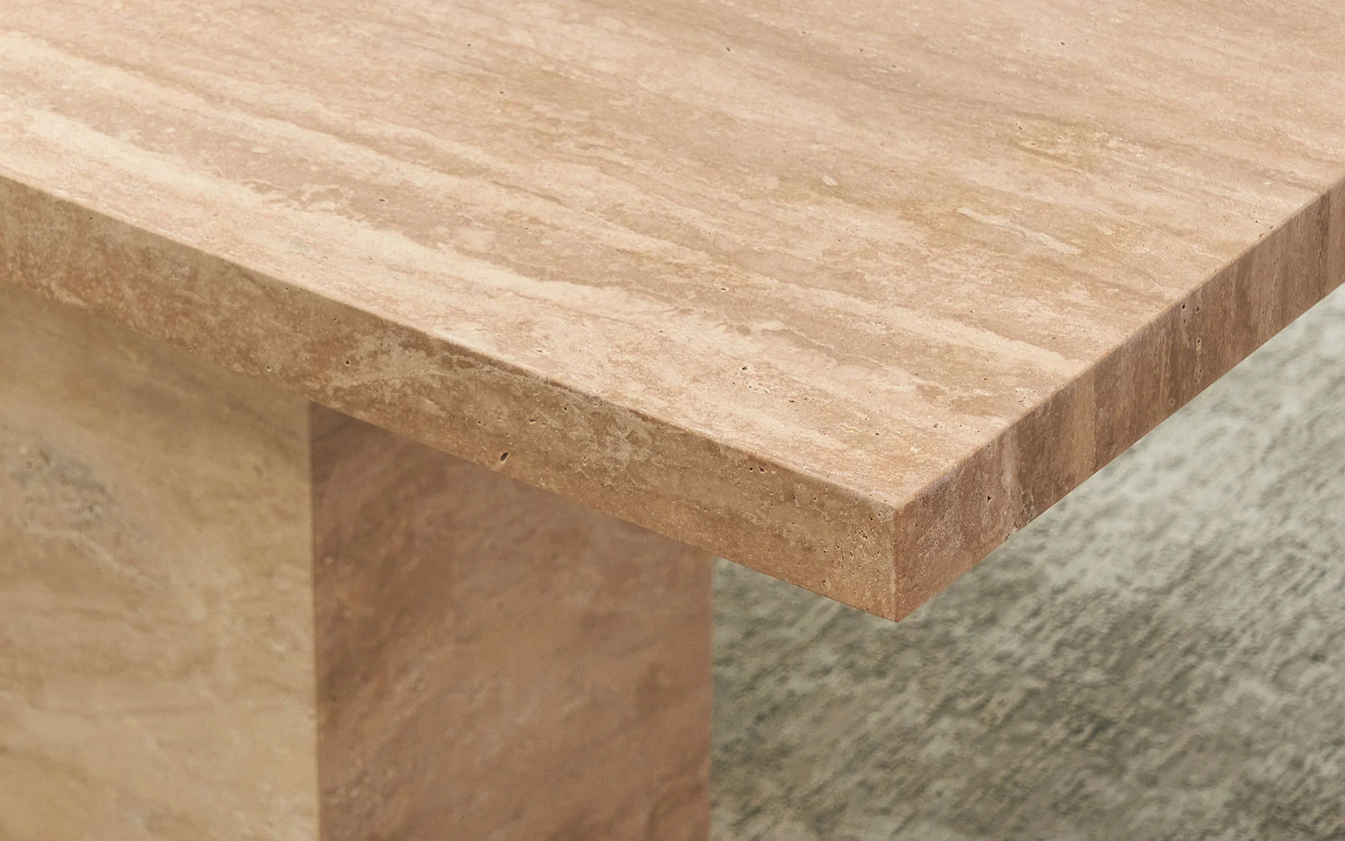 Carrara Travertine Rectangle Dining Table - Image 4