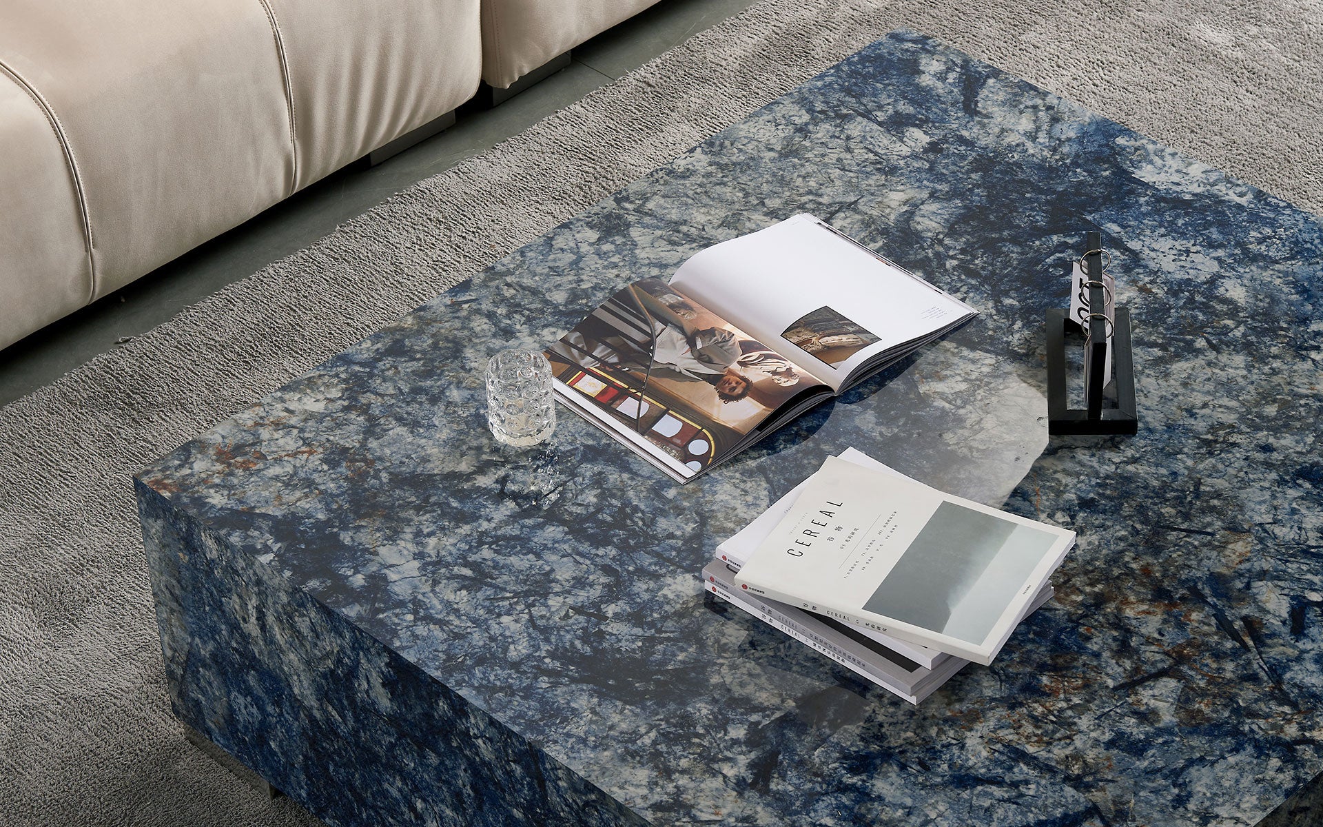 Evander Sintered Stone Square Coffee Table - Image 5