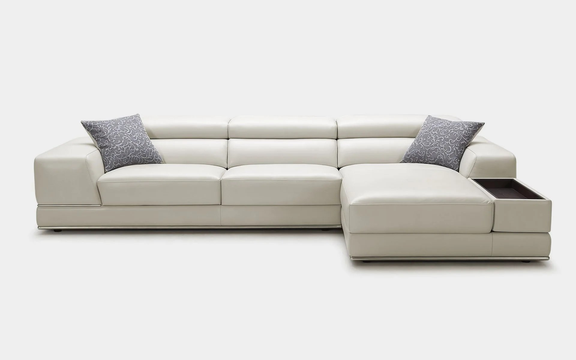 Geranium 6pc Modern Motion Leather Sectional with Storage - Image 5