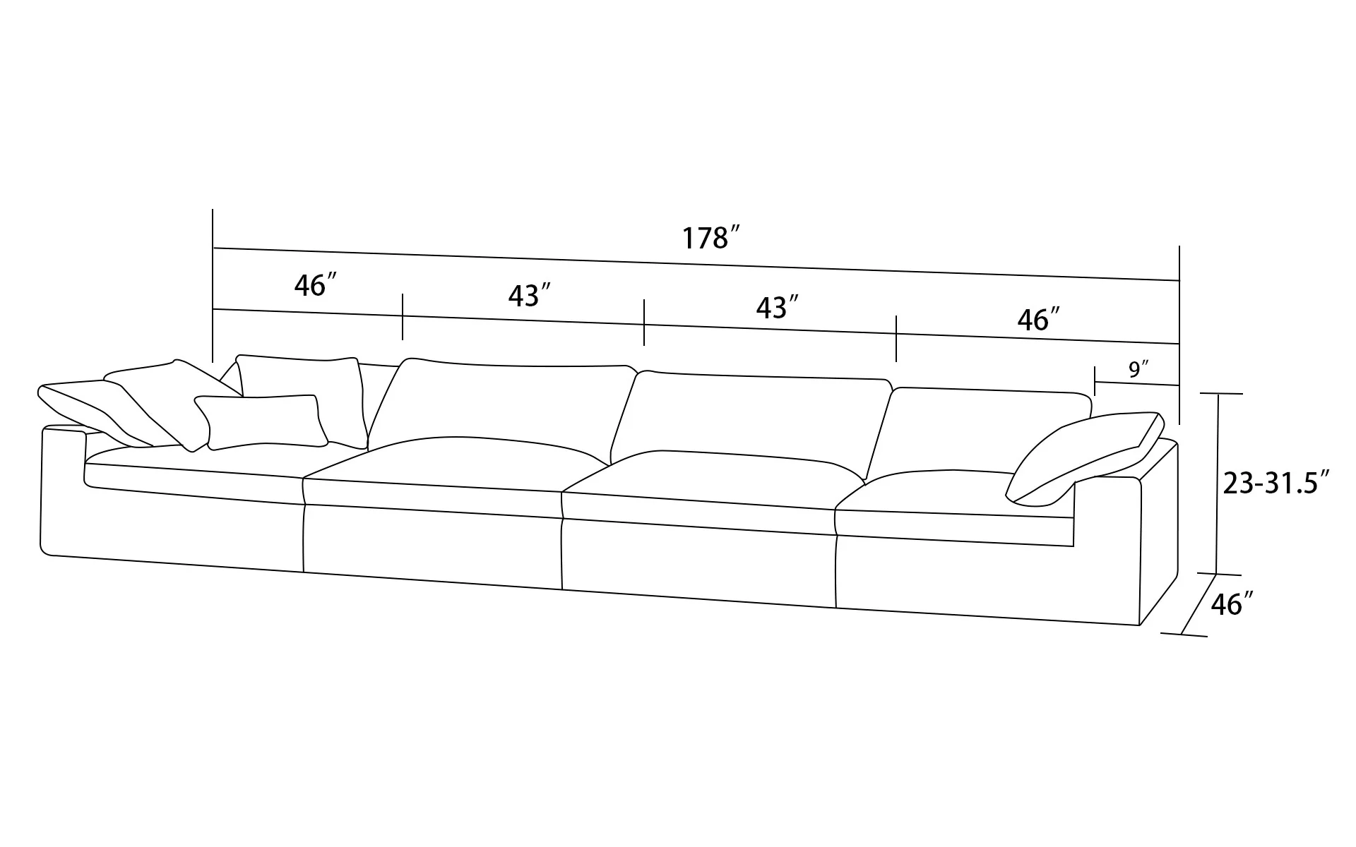 Zephyrus 4pc Modern Motion Sectional Sofa - Image 3